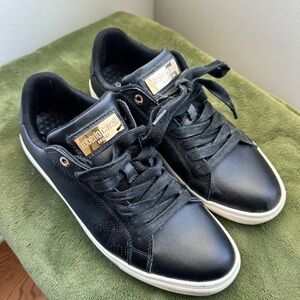 Roberto Cavalli Black Leather Sneakers
